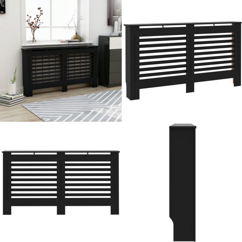 Cache-radiateur noir 152x19x81,5 cm mdf - cache-radiateur - cache-radiateurs - Home & Living - Noir