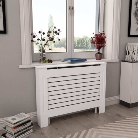 Cache radiateur Pièce Radiateur - Blanc 112x19x81,5 cm MDF BV521034 - BonneVie