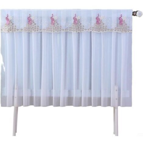Cache-radiateur pour protection contre la poussière - Tissu décoratif pour systèmes de chauffage - Facile à installer - (180 x 70 cm)
