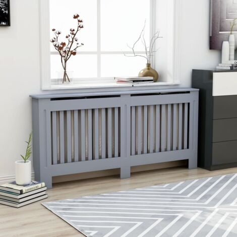 Cache-radiateur  Revêtement de radiateur  Équipement pour radiateur Design moderne Anthracite 172x19x81 cm MDF KOL2715