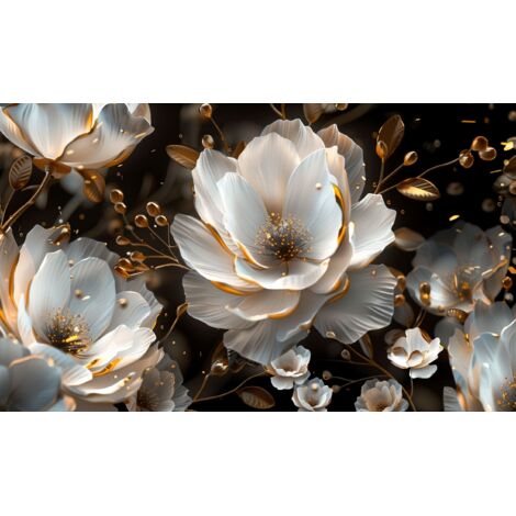 Cache radiateur Tapis magnétique Décoration salon Fleurs 60x100