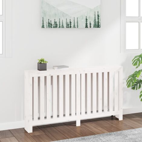 Cache-radiateur，Revêtement de radiateur Blanc 153x19x84 cm Bois massif de pin CFW57268
