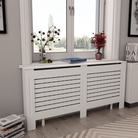 Cache-radiateur，Revêtement de radiateur Blanc 172x19x81,5 cm MDF CFW35276