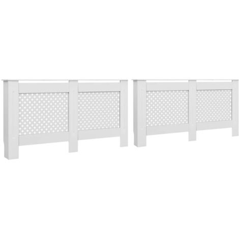 Cache-radiateurs 2 pcs Blanc 152x19x81,5 cm MDF