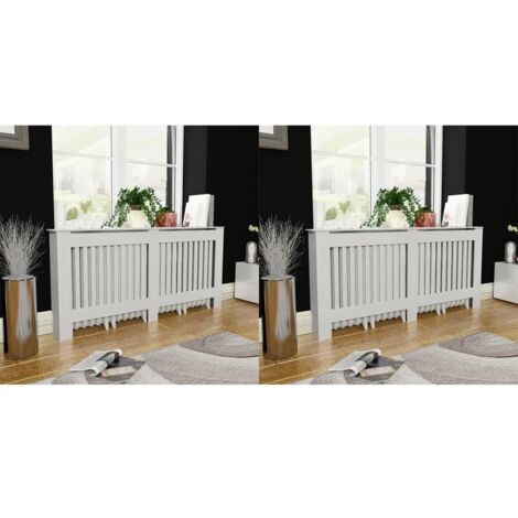Cache-radiateurs 2 pcs blanc MDF 172 cm - The Living Store