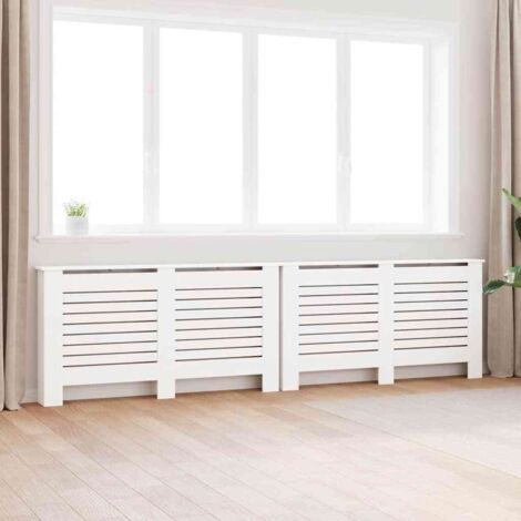 Cache-radiateurs  Revêtements de radiateur  Équipements pour radiateur Design moderne 2 pcs Blanc 152x19x81,5 cm MDF KOL5939