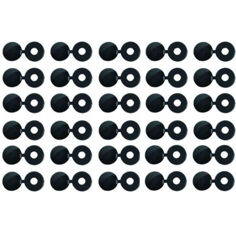 Cache rivets noirs pour plaques d'immatriculation – Lot de 30 – Compatible avec rivets de 4 mm – Finition esthétique et installation rapide