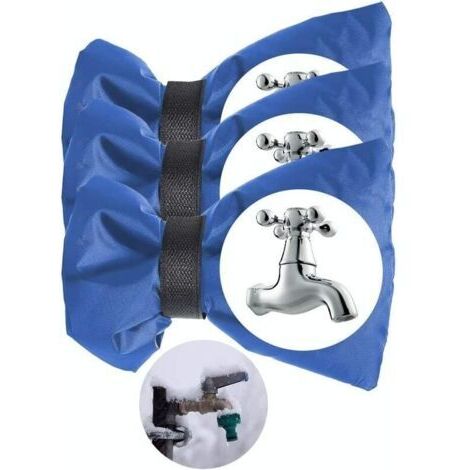Cache Robinet Exterieur Couvre-Robinet pour Hiver Antigel Étanche Couverture de Protection de Robinet de Jardin Extérieur Grande Taille 3pcs (Bleu)