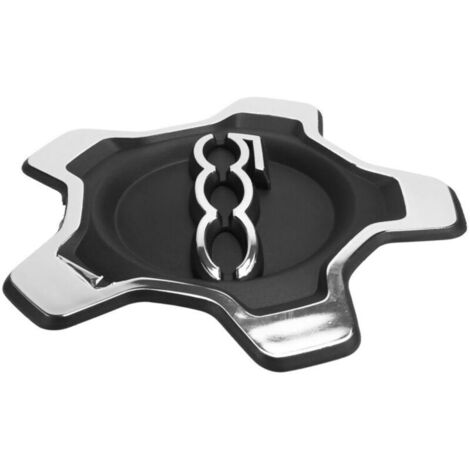 Cache Roue Noir Argent Compatible Fiat 500X 2016-2022 Anti-Poussière Protection Moyeu