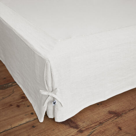 Cache-Sommier 140 x 190 cm – 100% Lin Lavé Soline Blanc