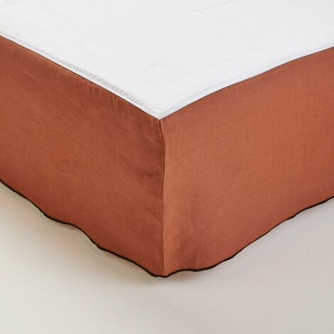 Cache sommier 140x200 cm MADURA - Terracotta et bourdon noir - CARLINA