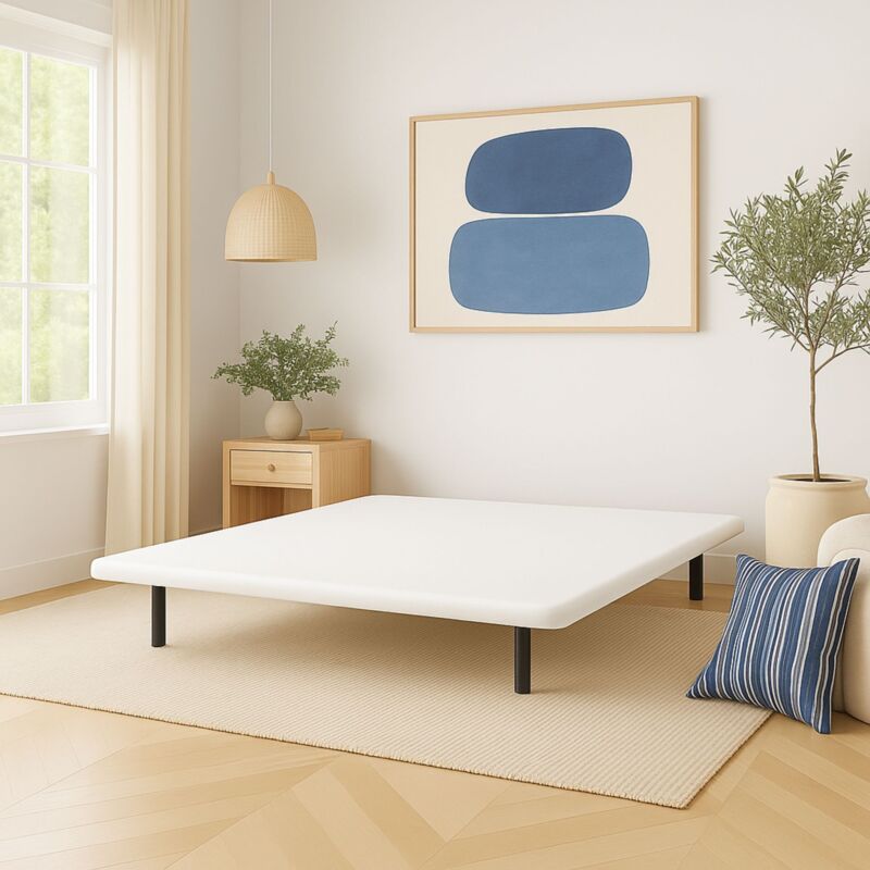 Cache-sommier 90x190 blanc jersey pour cadre à lattes
