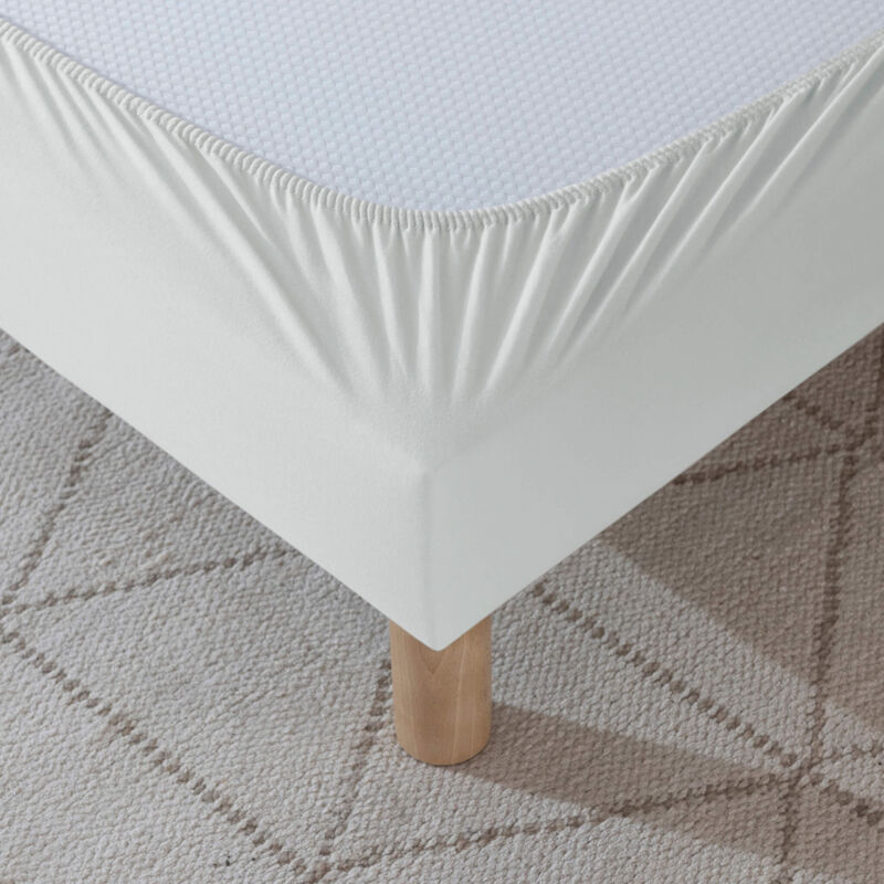 Cache-sommier coton jersey gris 90x200 - Gris