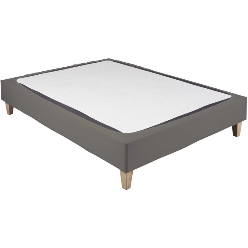 Cache-sommier coton jersey taupe 140x200 - Taupe