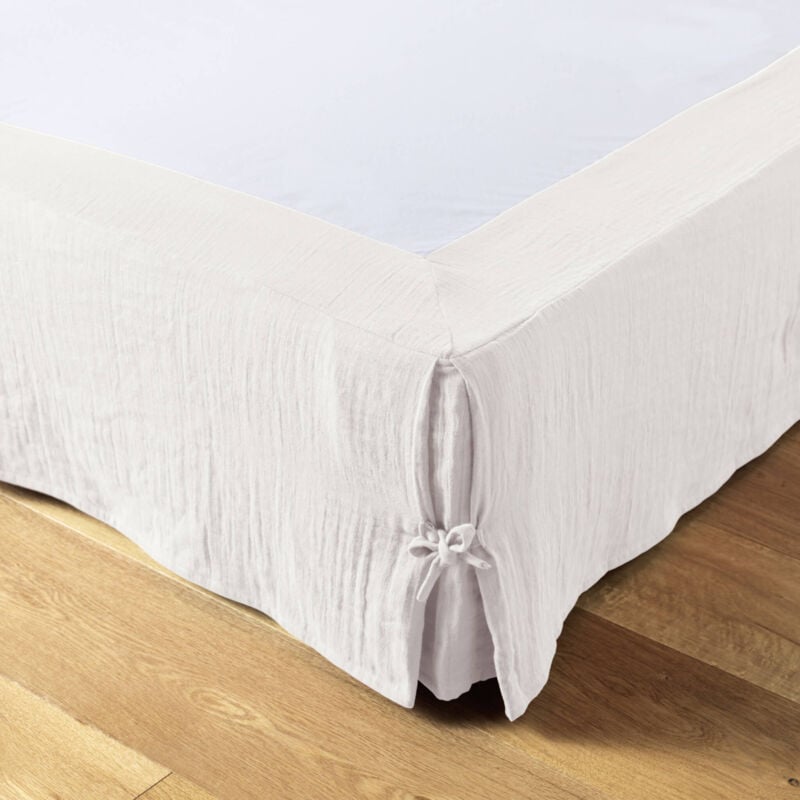 Terre De Nuit - Cache sommier double gaze de coton blanc 160x200 cm