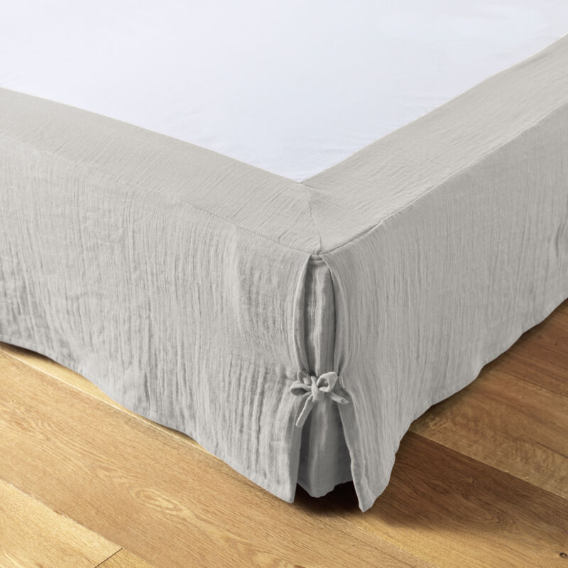 L'effet Papillon - Cache-sommier gaze de coton 140 x 190 cm Gaia Gris