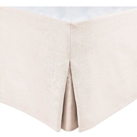 Cache-sommier En Double Gaze De Coton 140x190 Cm | Couleur Jaune Safran, Jupe 30 Cm | Élégant Et Respirant | Pour Lit Simple Ou Double