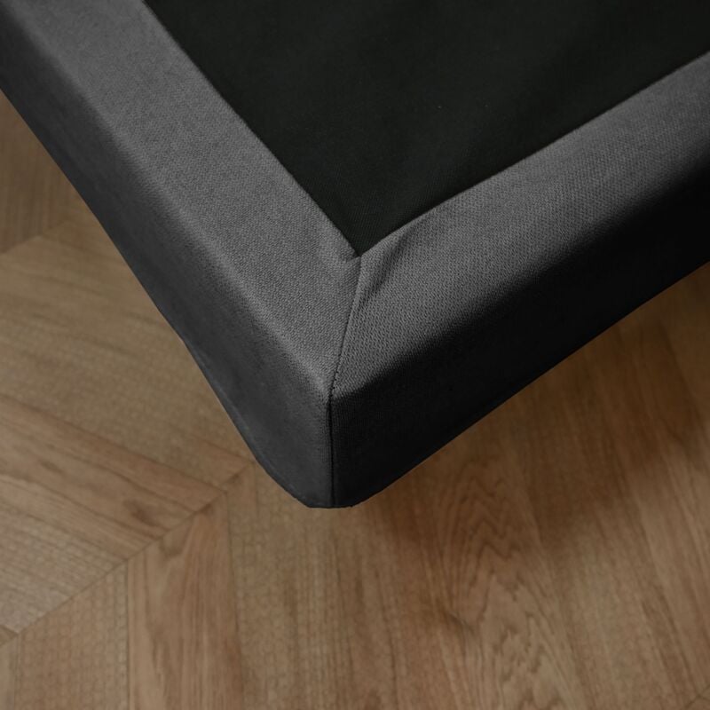 Someo - Cache-sommier anthracite ronda 90x190 cm Ronda