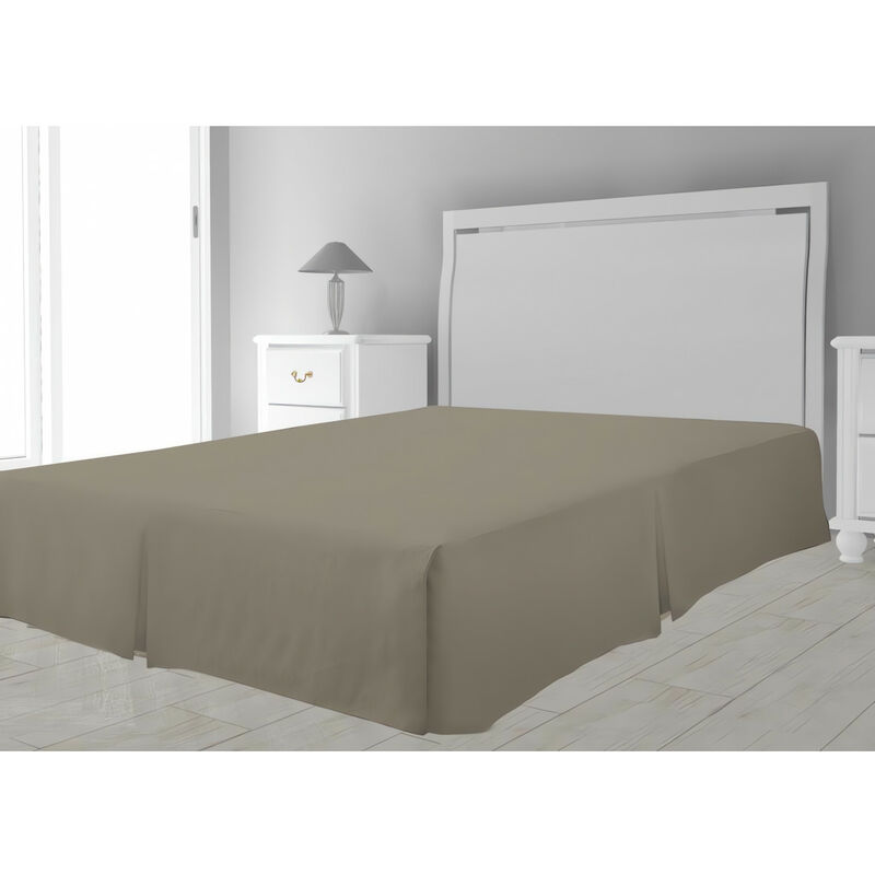 Soleil D Ocre - Cache sommier Microfibre, Polyester, Taupe, par Soleil d'ocre - 90 x 190 cm - Taupe