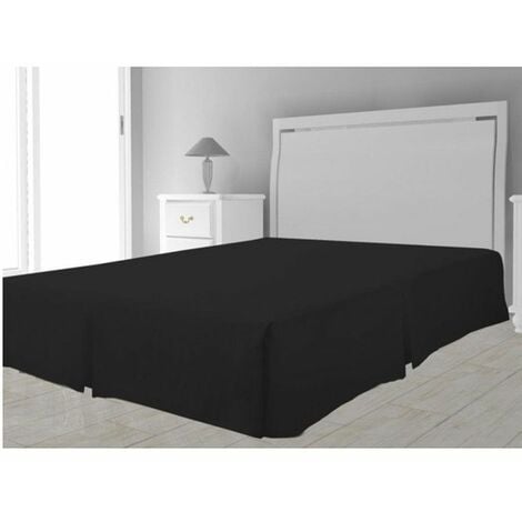 GADGET ET BAZAR Cache sommier microfibre 90 x 190 cm - Noir