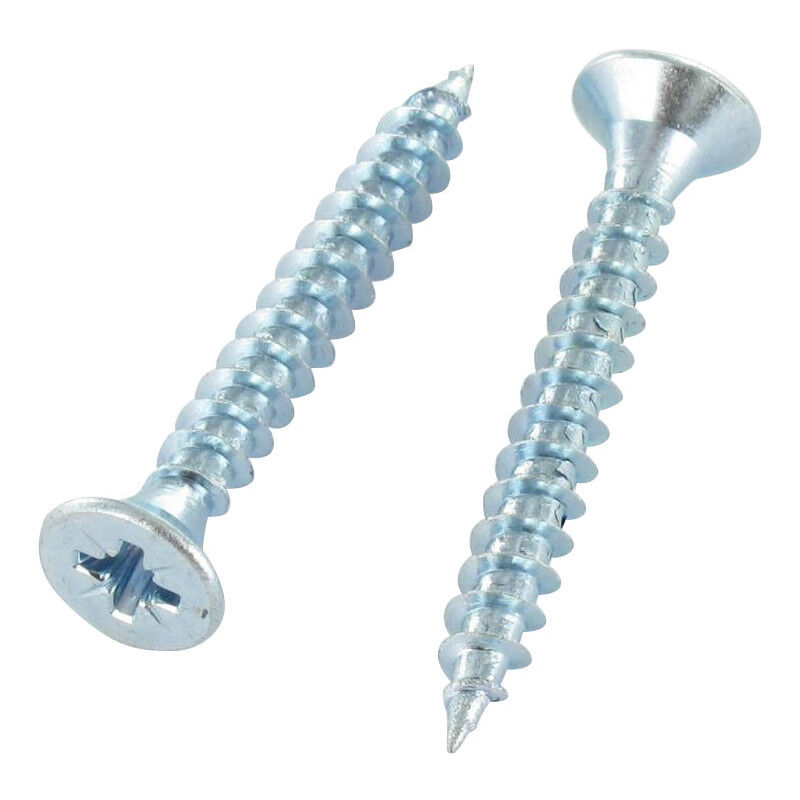 Vba Vis bois agglo Tête fraisée tf Pozi N°2 4X12 Filetage total Acier zingué-4000 pièces