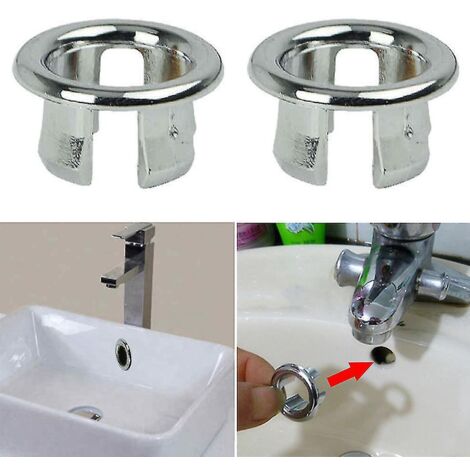 Cache-trou de vidange rond pour lavabo de salle de bain - Lot de 2