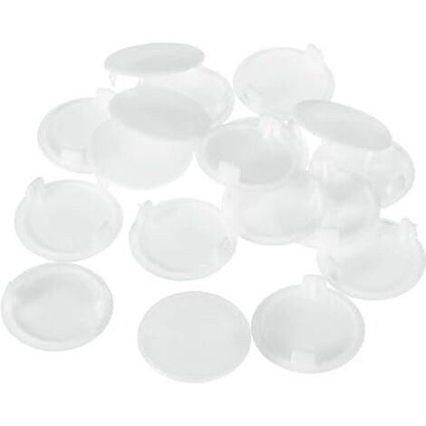 Cache-Trous de charnière, 38 pièces 35mm (1-3/8") ID - Cache-Trou de charnière en Plastique Rond de Type encastré pour Meuble Armoire (Blanc)