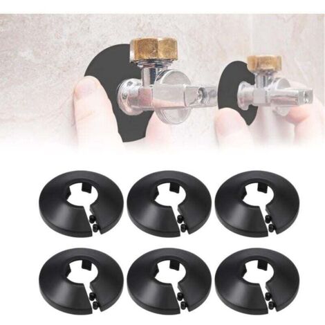 Cache tuyaux radiateur noir en plastique – 6 pièces pour tubes de 12 mm, design rosace élégant et discret