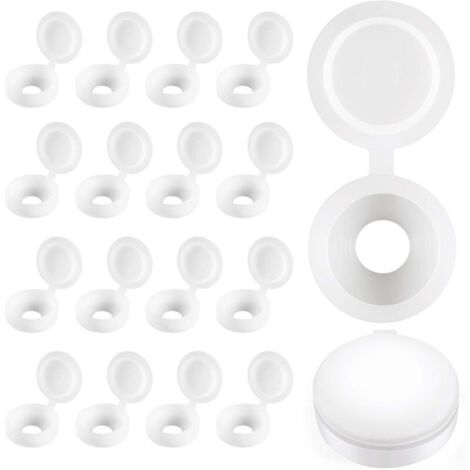 Cache-vis à Charnière en Plastique Plier les Couvercles à Vis Laveuse Flip Tops Blanc