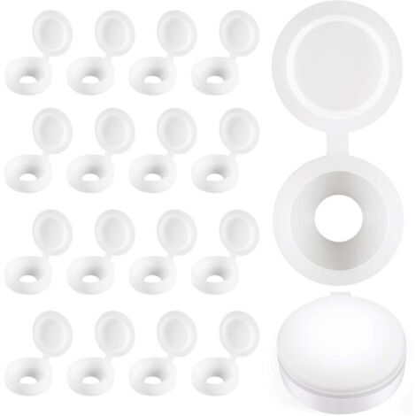 Cache-vis à Charnière en Plastique Plier les Couvercles à Vis Laveuse Flip Tops Blanc
