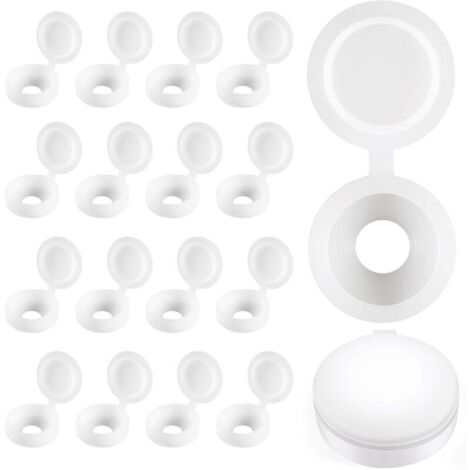 Cache-vis à Charnière en Plastique Plier les Couvercles à Vis Laveuse Flip Tops Blanc
