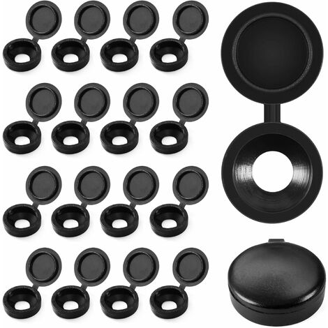 DPRSTON Cache-vis à Charnière en Plastique Plier les Couvercles à Vis Laveuse Flip Tops Noir(500pc)