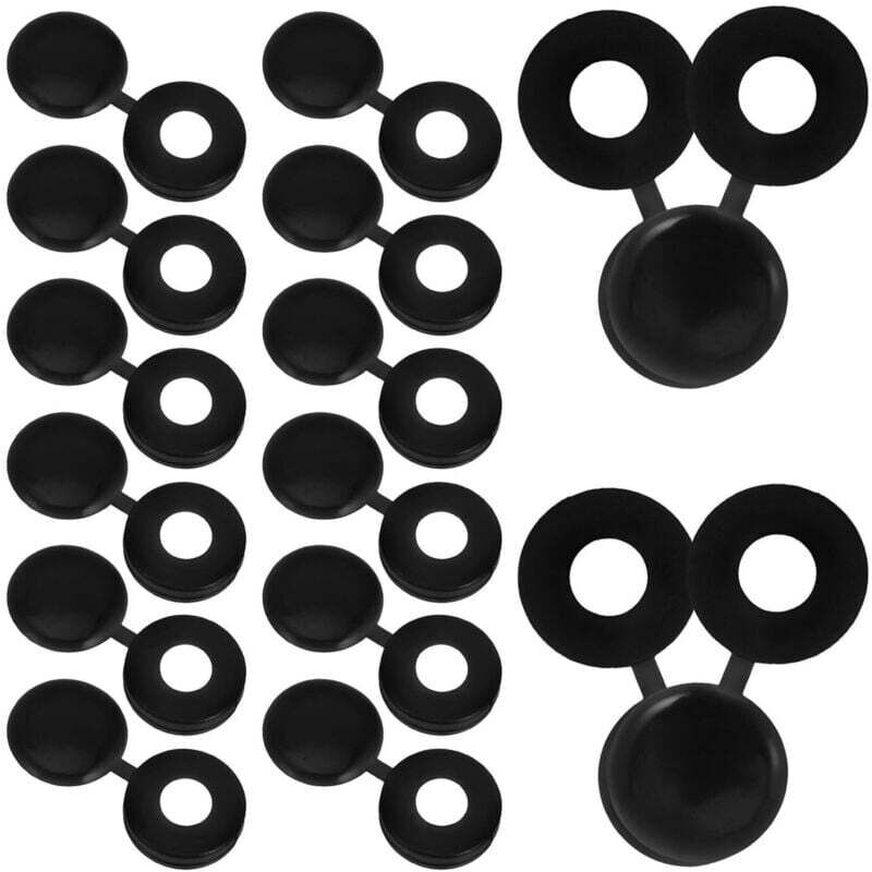 Cache-Vis à Charnière Plastique Noir M4 pour Meubles Bouchons de Protection Intégrés pour Vis Diamètre 4 MM Intérieur 10 MM Lot de 500 Pièces pour