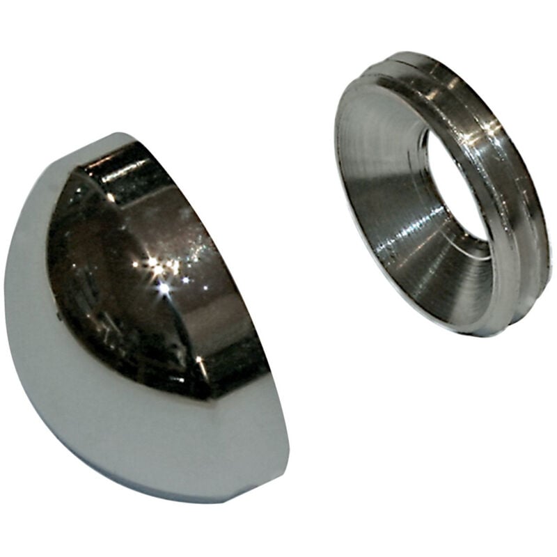 Cache vis sphérique diamètre 15mm laiton chromé 10 pièces Guitel 9018D15S03E10