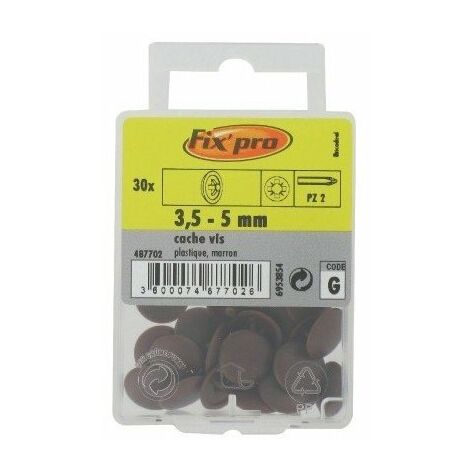 Cache vis plastique marron foncé 3,5 - 5 30 pz2