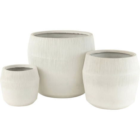 Cachepot en argile blanc élégant pour une touche naturelle - Blanc mat naturel