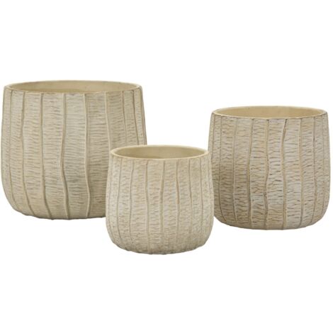 Cachepot Flake Set 3 pièces cm 30,5 x 27 - 25 x 22,2 - 19,5 x 18