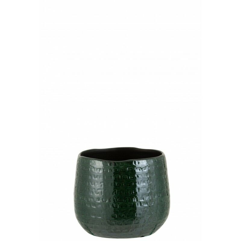 Jolipa - Cache pot en céramique vert 18x18x18.5 cm - Vert