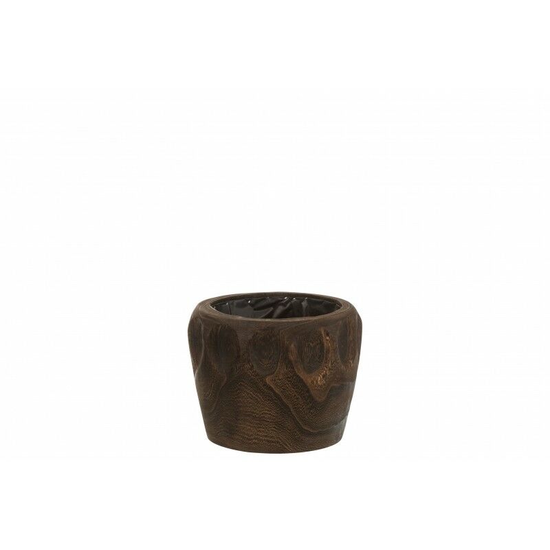 Jolipa - Cache pot en bois de paulownia marron 24x24x18 cm - Marron