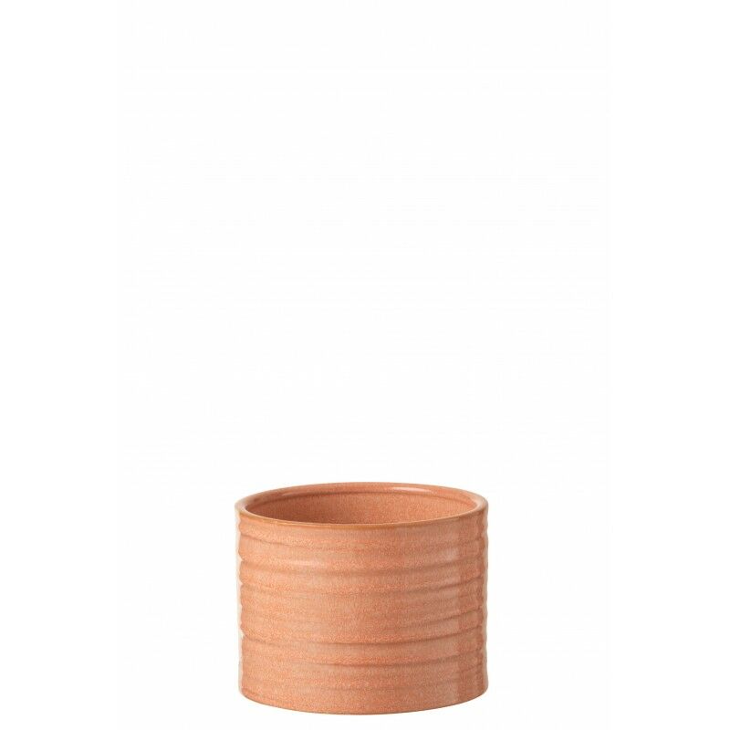 Cache pot rond en céramique de couleur pamplemousse 17.5x13 - Orange/Rouille