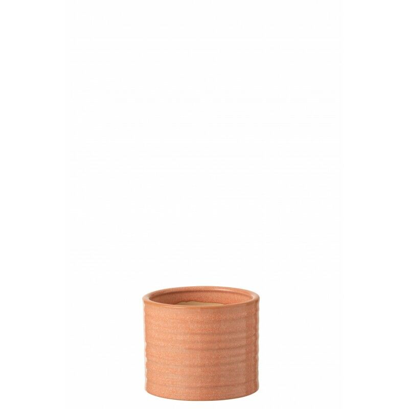 Cache pot rond en céramique de couleur pamplemousse 14x11.5 - Orange/Rouille