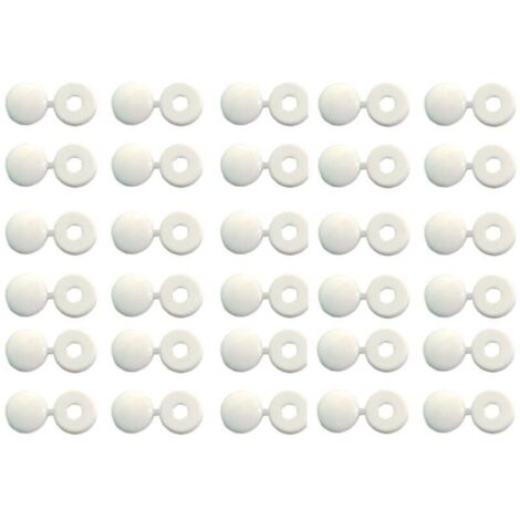 Caches rivets blancs pour plaques d'immatriculation – Sachet de 30 – Compatibles rivets Ø 4mm – Finition esthétique et protection contre l'humidité