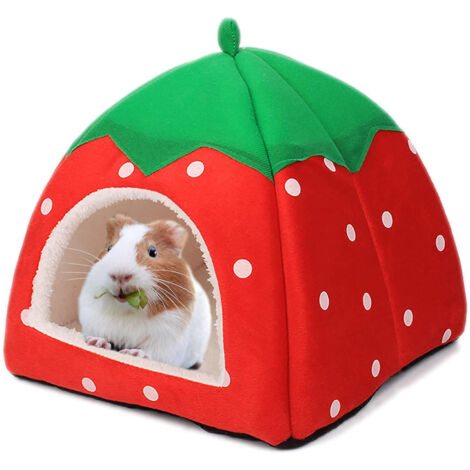 Cachette et lit pour cobayes, nid pour petits animaux, panier de couchage pour lapins nains, accessoire douillet pour cage à hamster, Convient aux petits animaux de compagnie jusqu'à environ 2 kg, 31 
