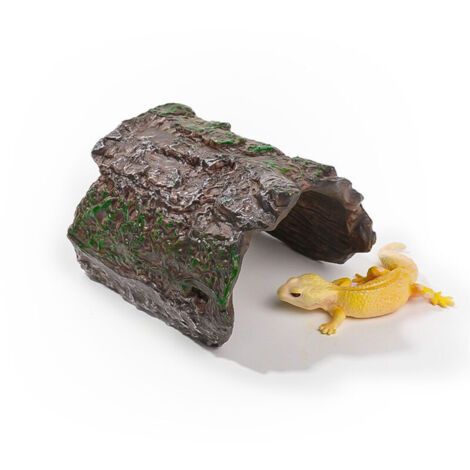 Cachette pour Reptile en RéSine Maison Tortue LéZard Reptiles Grimpants Jouet CréAtif Refuge Multifonctionnel pour Terrarium 3.74X3.15X2.36In
