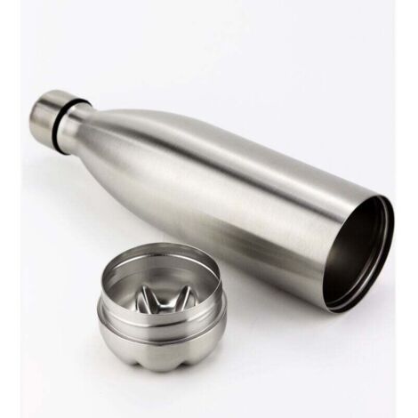 Cachette secrète pour argent, bouteille avec compartiment secret 32 x 7.5 x 7.5 cm Argenté