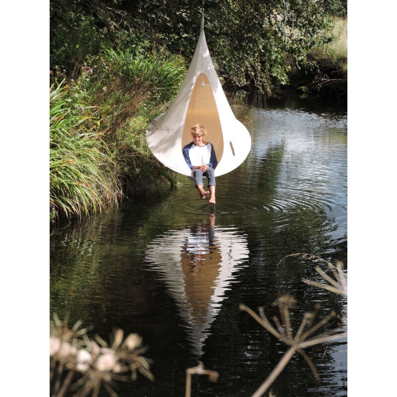 Cacoon Single - Tente De Hamac Suspendu Ecru Avec Moustiquaire