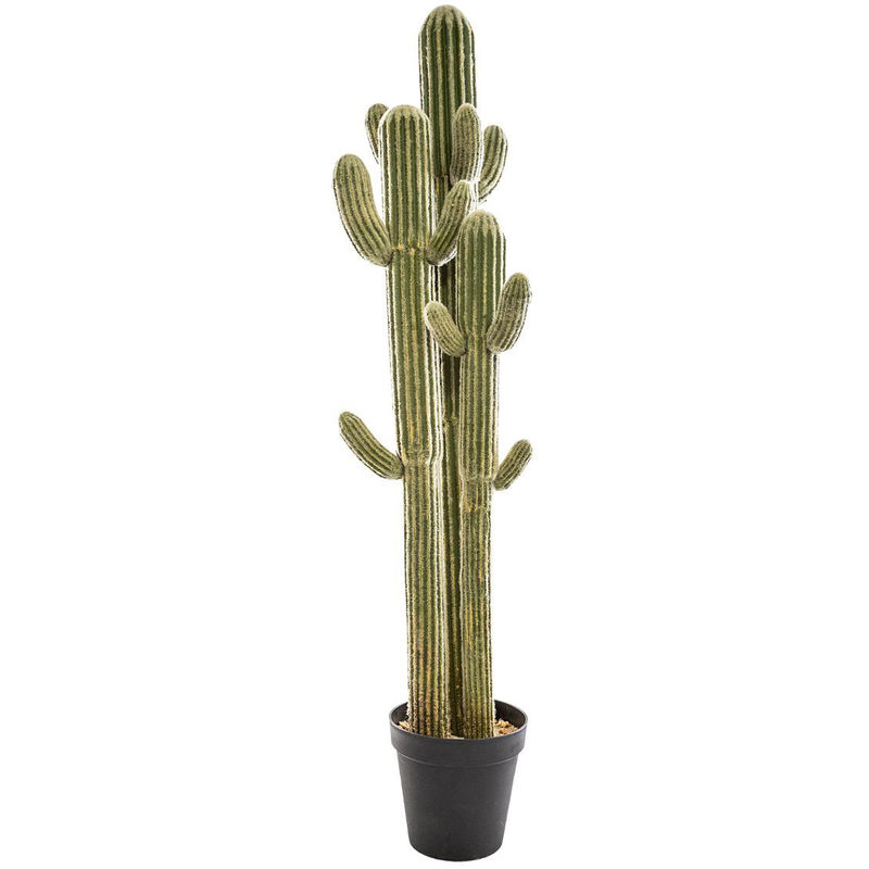 Atmosphera - Plante artificielle Cactus 3 Troncs dans son pot h 148 cm Vert Clair