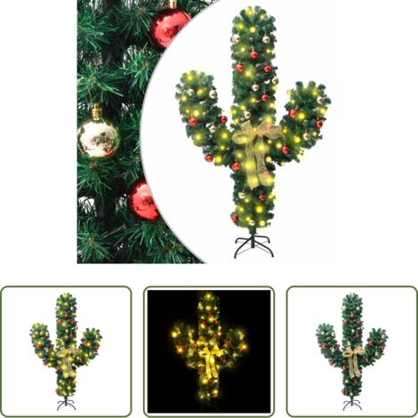 Cactus artificiale -  Cactus di Natale con Base e LED Verde 180 cm PVC