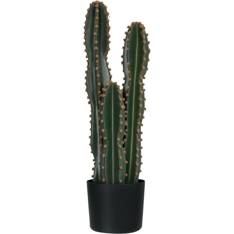 Outsunny - Cactus artificiel grand réalisme 3 pieds dim. ø 17 x 60H cm pot inclus vert