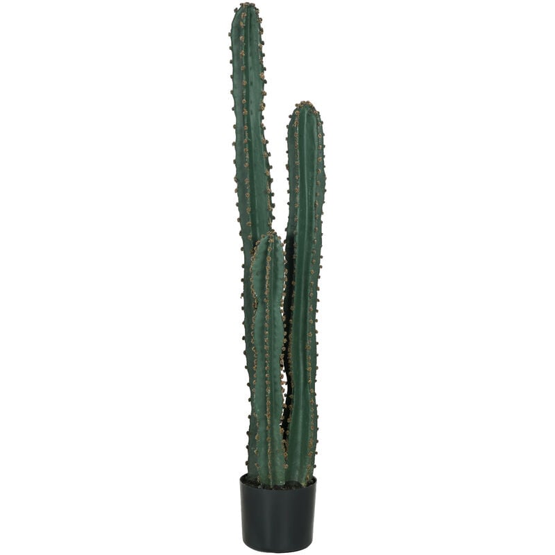 Cactus artificiel grand réalisme plante artificielle grande taille dim. ø 18 x 120H cm vert - Vert